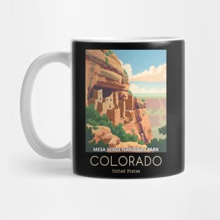 A Vintage Travel Illustration of Mesa Verde National Park - Colorado - US Mug